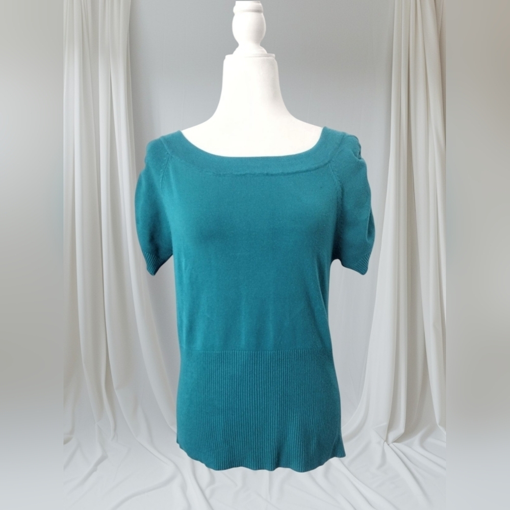 It's Our Time Teal Short Sleeve Sweater Size Large